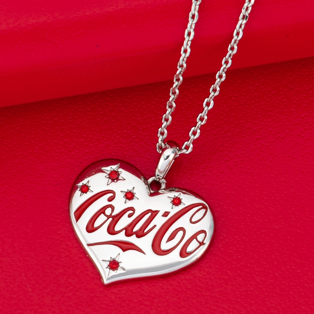 Coke / Coca Cola Heart Necklace, Charmed Aroma Coke Collaboration
